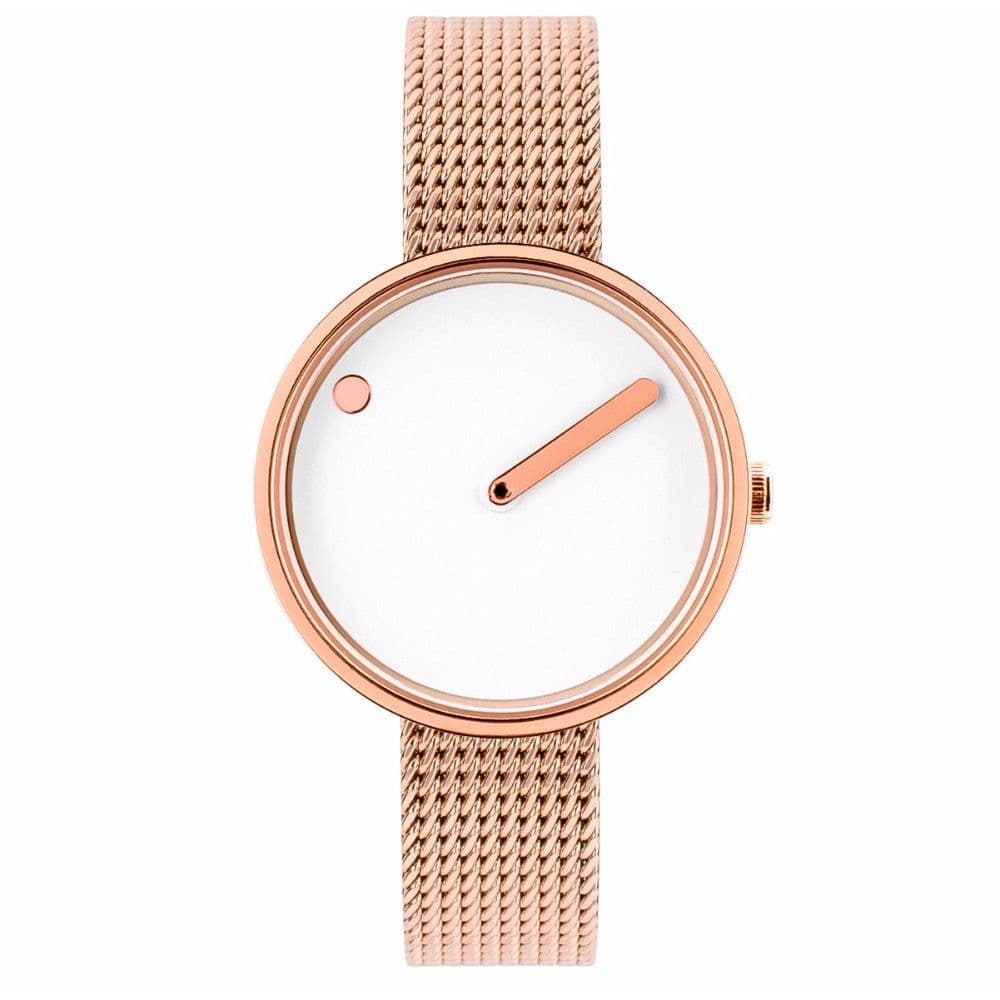 Picto Picto 30 mm White / Rose Gold Polished