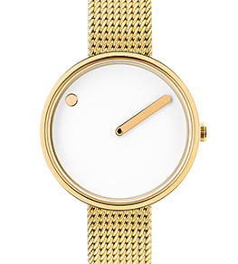 часы  Picto 30 mm White <br>/ Gold Polished  фото 1