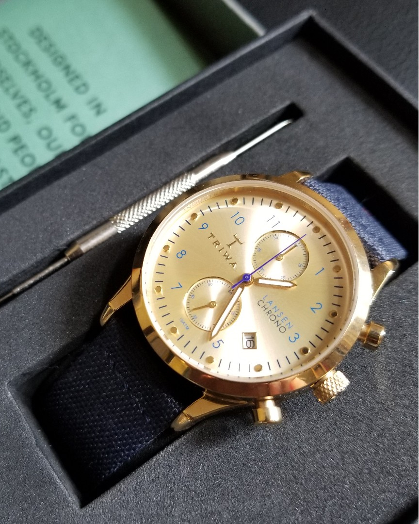 Triwa Gold Lansen Chrono Navy 10 ATM