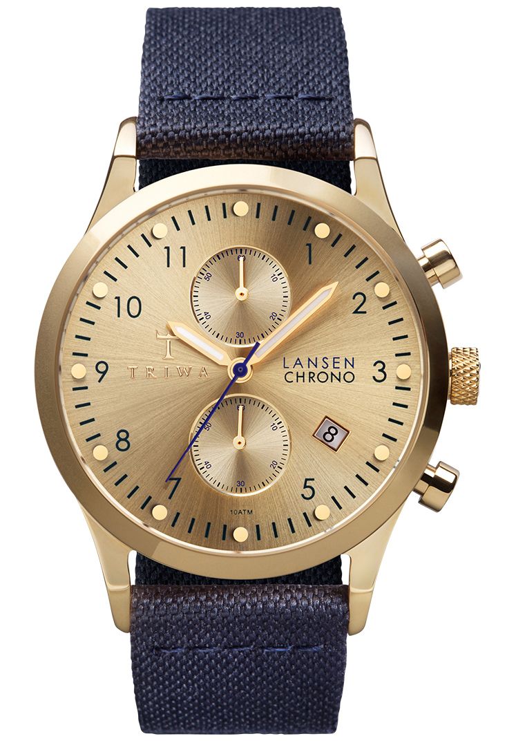 Triwa Gold Lansen Chrono Navy 10 ATM