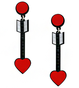 Jennifer Loiselle Jennifer Loiselle Серьги FROM <br>THE HEART ARROW IN RED  фото 1