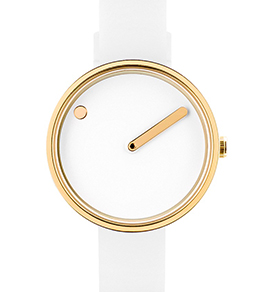 часы  Picto 30 mm White <br>/ Gold  фото 1