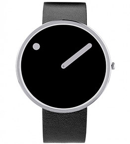 часы  Picto 40 mm Black <br>/ Steel Leather  фото 1