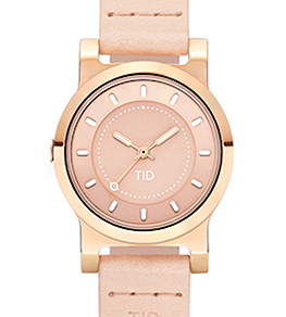 No.4 Rose Gold leather 28 mm 