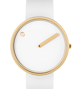 часы  Picto 40 mm White <br>/ Gold  фото 1