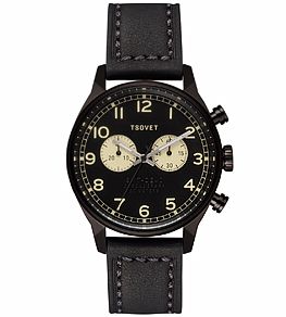 часы  Tsovet SVT-DE40 Black/Black <br>Leather  фото 1